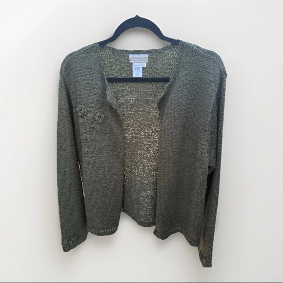 Coldwater Creek Cardigan Women’s Size Large Green Knit - Picture 1 of 10